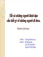 Thuyết trình môn nghệ thuật lãnh đạo Tất cả những người lãnh đạo cần biết gì về những người đi theo