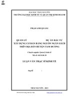 Quản lý nhà nước các dự án đầu tư xây dựng cơ bản bằng nguồn ngân sách trên địa bàn huyện Tam Dương