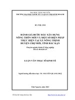 Đánh giá bước đầu xây dựng nông thôn mới và một số biện pháp thực hiện tại xã Nông Thịnh Huyện Chợ Mới, tỉnh Bắc Kạn