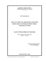 quản lý công tác bồi dưỡng giáo viên trung học cơ sở huyện đông triều, tỉnh quảng ninh