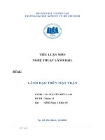 TIỂU LUẬN MÔN  NGHỆ THUẬT LÃNH ĐẠO LÃNH ĐẠO TRÊN MẶT TRẬN