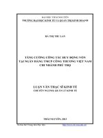 Tăng cường công tác huy động vốn tại ngân hàng TMCP Công Thương Việt Nam chi nhánh Phú Thọ