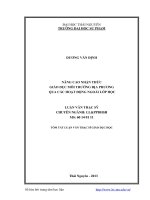 Nâng cao nhận thức giáo dục môi trường địa phương qua các hoạt động ngoài lớp học