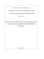 SỰ ẢNH HƯỞNG CỦA MÔI TRƯỜNG SỐNG TỚI NHÂN VẬT ( HEATHCLIFF, CATHERINE AND YOUNG CATHERINE) TRONG TÁC PHẨM WUTHERING HEIGHTS CỦA EMILY BRONTE