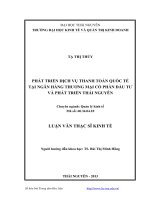 phát triển dịch vụ thanh toán quốc tế tại ngân hàng thương mại cổ phần đầu tư và phát triển thái nguyên