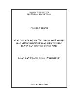 nâng cao mức độ đáp ứng chuẩn nghề nghiệp giáo viên cho đội ngũ giáo viên tiểu học huyện vân đồn tỉnh quảng ninh