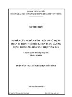 Nghiên cứu về hàm băm trên cơ sở mạng hoán vị thay thế điều khiển được và ứng dụng trong mã hóa xác thực văn bản