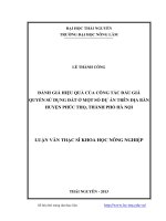 Đánh giá hiệu quả của công tác đấu giá quyền sử dụng đất ở một số dự án trên địa bàn huyện Phúc Thọ, thành phố Hà Nội