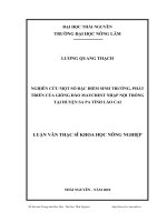 nghiên cứu một số đặc điểm sinh trưởng, phát triển của giống đào maycrest nhập nội trồng tại huyện sa pa tỉnh lào cai