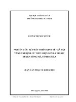 nghiên cứu sự phát triển kinh tế - xã hội vùng tái định cư thủy điện sơn la thuộc huyện sông mã, tỉnh sơn la