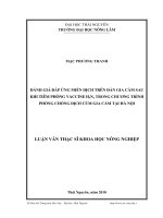 đánh giá đáp ứng miễn dịch trên đàn gia cầm sau khi tiêm phòng vaccine h5n1 trong chương trình phòng chống dịch cúm gia cầm tại hà nội