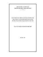 Luận văn quản trị nợ xấu trong ngân hàng thương mại, thực trạng và giải pháp trong ngân hàng thương mại cổ phần ngoại thương việt nam