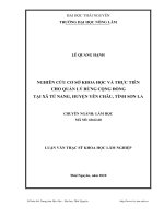 nghiên cứu cơ sở khoa học và thực tiễn cho quản lý rừng cộng đồng tại xã tú nang, huyện yên châu, tỉnh sơn la