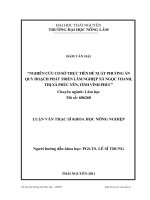 Nghiên cứu cơ sở thực tiễn đề xuất phương án quy hoạch phát triển lâm nghiệp xã ngọc thanh, thị xã phúc yên tỉnh vĩnh phúc