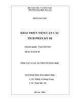 Khai triển tiệm cận các tích phân kỳ dị (thông tin đưa lên website)