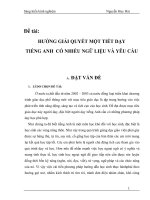 HƯỚNG GIẢI QUYẾT một TIẾT dạy TIẾNG ANH  có NHIỀU NGỮ LIỆU và yêu cầu