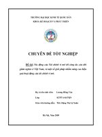 Chuyên đề tác động của tài chính vi mô tới công tác xóa đói giảm nghèo ở việt nam, và một số giải pháp nhằm nâng cao hiệu quả hoạt động của tài chính vi mô