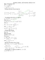 Phương trình và bất phương trình vô tỷ