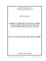 nghiên cứu kiến thức bản địa trong gây trồng và phát triển một số loài cây lâm sản ngoài gỗ tại vùng đệm vườn quốc gia tam đảo