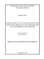 Studying on the actual status of the vegetation cover and the process of natural forest recovery in Vi Xuyen district, Ha Giang province (Nghiên cứu hiện trạng thảm thực vật và quá trình phục hồi rừng tự nhiên ở huyện Vị Xuyên, tỉnh Hà Giang)