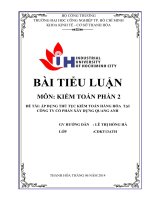 áp dụng thủ tục kiểm toán hàng hóa  tại công ty cổ phần xây dựng quang anh  năm 2014