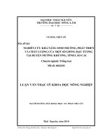 nghiên cứu khả năng sinh trưởng, phát triển và chất lượng của một số giống đậu tương tại huyện mường khương, tỉnh lào cai