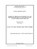 Nghiên cứu bệnh đơn bào leucocytozoon ở gà tại một số địa phương của tỉnh thái nguyên và thử nghiệm thuốc điều trị