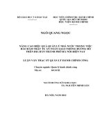 nâng cao hiệu quả quản lý nhà nước trong việc bảo đảm trật tự an toàn giao thông đường bộ trên địa bàn thành phố hà nội hiện nay
