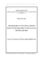 framework và ứng dụng cho bài toán tuyển sinh trực tuyến tại các trường đại học