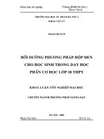 Bồi dưỡng phương pháp hộp đen cho học sinh trong dạy học phần cơ học lớp 10 THPT
