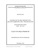 giải pháp chủ yếu phát triển bền vững khu công nghiệp sông công - tỉnh thái nguyên