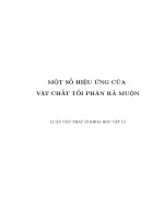 Một số hiệu ứng của vật chất tối phân rã muộn