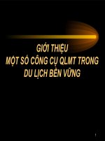 Một số công cụ quản lý môi trường trong ngành du lịch