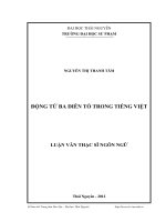 luận văn thạc sĩ động từ ba diễn tố trong tiếng việt