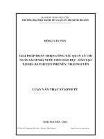 giải pháp hoàn thiện công tác quản lý chi ngân sách nhà nước cho giáo dục - đào tạo tại địa bàn huyện phổ yên, thái nguyên