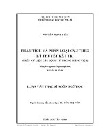 phân tích và phân loại câu theo lý thuyết kết trị (trên cứ liệu câu động từ trong tiếng việt)
