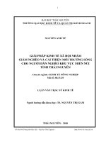 giải pháp kinh tế xã hội nhằm giảm nghèo và cải thiện môi trường sống cho người dân nghèo khu vực miền núi tỉnh thái nguyên