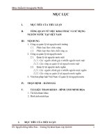 tiểu luận Các công cụ sử dụng trong quản lý nguồn tài nguyên nước