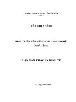 quy hoạch phát triển ngành nghề nông thôn hà tĩnh đến năm 2010