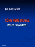 đề tài CÔNG NGHỆ BIOGAS  Mô hình xử lý chất thải bằng công nghệ bio ga