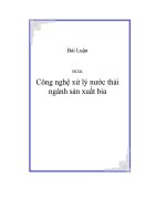 Công nghệ xử lý nước thải ngành sản xuất bia