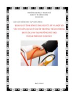 Khảo sát tình hình tăng huyết áp và một số yếu tố liên quan ở người trưởng thành trong độ tuổi 25 60 tại phường phú hội thành phố huế năm 2012