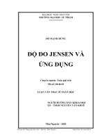 luận văn thạc sĩ độ đo jensen và ứng dụng