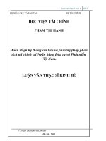 hoàn thiện hệ thống chỉ tiêu và phương pháp phân tích tài chính tại ngân hàng đầu tư và phát triển việt nam