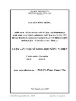 điều tra thành phần loài và đặc điểm sinh học mọt nuôi nấm (mọt ambrosia) gây hại cho các loài cây họ dẻ (fagaceae) tại khu bảo tồn thiên nhiên hoàng liên, tỉnh lào cai