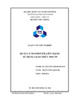 QUẢN LÝ HANDOVER LIÊN MẠNG  SỬ DỤNG GIAO THỨC MSCTP