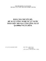 Đề xuất công nghệ xử lý nước thải giết mổ gia cầm công xuất Q 1000m3 ngày
