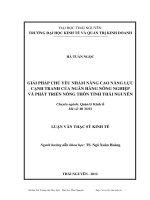 giải pháp chủ yếu nhằm nâng cao năng lực cạnh tranh của ngân hàng nông nghiệp và phát triển nông thôn tỉnh thái nguyên