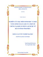 Nghiên cứu đặc điểm sinh học và khả năng sinh CELLULASE của một số chủng xạ khuẩn phân lập được từ đất ở Vĩnh Phúc