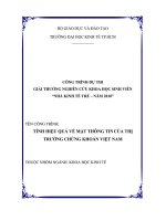 Đề tài tính hiệu quả về mặt thông tin của thị trường chứng khoán việt nam